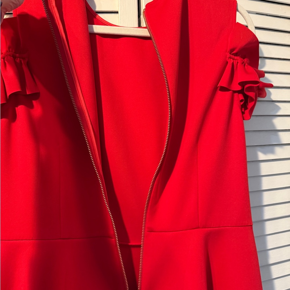Elegant Red Ruffle Dress - Picture 8 of 9